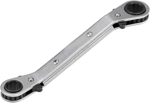uxcell Llave de trinquete reversible, extremo de caja doble de 0.394 in x 0.433 in, Cr-V