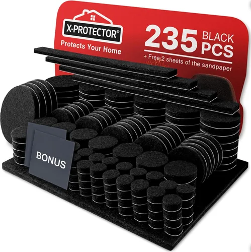 Miniatura 11 de Almohadillas de fieltro X-PROTECTOR para muebles, 235 piezas de alta calidad, los mejores protectores de piso de madera para proteger tu suelo