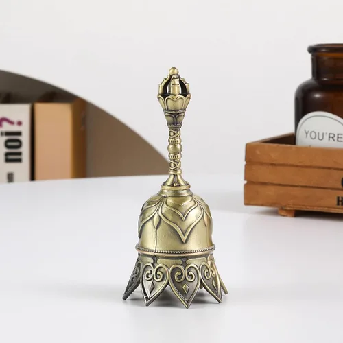Miniatura 7 de Campana de Mano de Latón Super Sónica para Tocar en Bodas, Campanas de Mano de Loto para Personas Mayores en Cama, Campana de Clase para Profesores