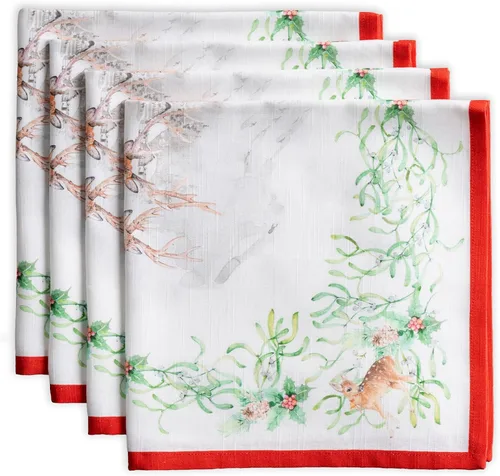 Miniatura 38 de Maison d' Hermine Happy Florals - Juego de 4 servilletas 100% algodón suave y cómodo perfectas para cenas familiares, bodas, fiestas de cóctel, 063