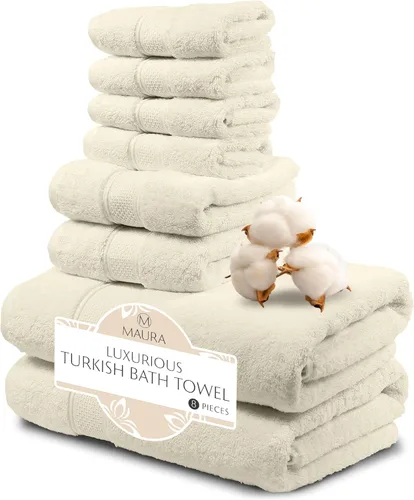 Miniatura 21 de Set de 8 piezas de toallas de baño. 2017 (Nueva colección). 2 toallas de baño, 2 toallas de mano, 4 paños. Toallas turcas calidad premium. Super