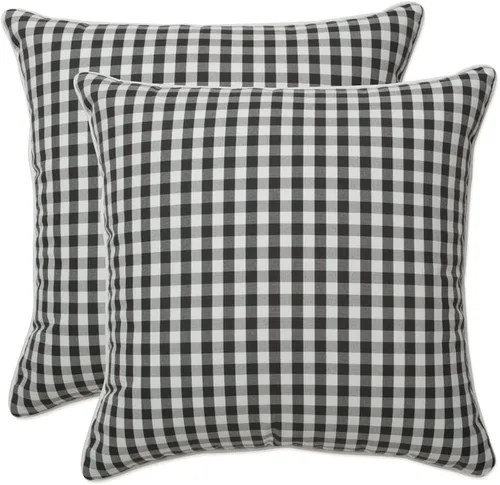 Miniatura 23 de Pillow Perfect Almohadas lumbares mate Anderson para exteriores/interiores, 11.5 x 18.5 pulgadas, color negro, paquete de 2