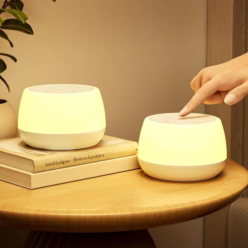 Miniatura 9 de Luz nocturna para niños, 3 modos y 9 colores cambiantes, lámpara de noche recargable sin interrupciones, lámpara de mesa táctil portátil
