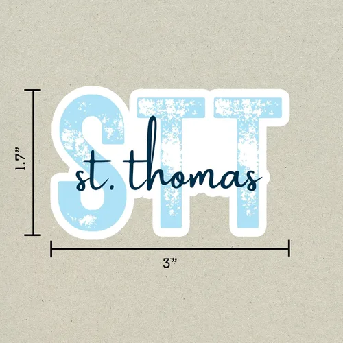 Miniatura 2 de STT St. Thomas - Adhesivo de viaje con código de aeropuerto de las Islas Vírgenes de Estados Unidos, varios colores, vinilo para portátil botella