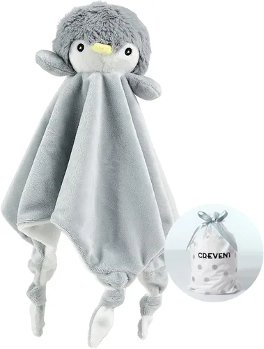 Miniatura 27 de CREVENT Mantas de bebé suaves y acogedoras para niños y niñas + manta de seguridad, juego con una bolsa de regalo esenciales para recién nacidos Gris