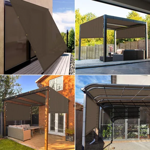 Miniatura 2 de E&K Sunrise - Cubierta de sombra para pérgola de 8 pies de ancho x 12 pies de largo, con varillas con peso y ojales, cubierta de repuesto para toldo
