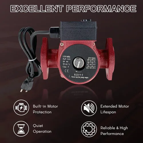 Miniatura 5 de UPS26-99FC 52722512 Bomba de circulador de agua/bomba de caldera 1/6HP Compatible con calefacción radiante, calefacción hidrónico, calefacción