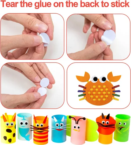 Miniatura 2 de 1330pcs Googly Eyes autoadhesivas para manualidades, calcomanías para manualidades que se mueven con varios tamaños para bricolaje 649.6 in