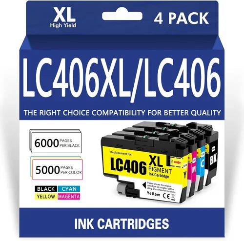 LC406 Cartucho de tinta Super High Yeild compatible con Brother LC406 XL para Brother MFC-J4335DW MFC-J4345DW MFC-J4535DW MFC-J5855DW MFC-J6555DW