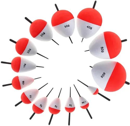 Miniatura 7 de Flotador de espuma dura a presión rojo y blanco para Crappie, Panfish, Walleyes, 14