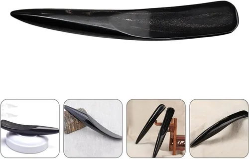 Miniatura 9 de Beaupretty Tabla de raspado de palo de masaje natural de 6.10 pulgadas, varilla de masaje de doble cara, masajeador de acupuntura para aliviar