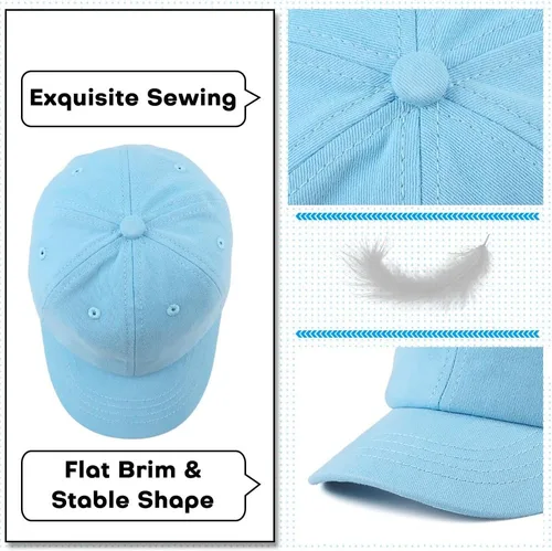 Miniatura 4 de Peecabe Gorra de béisbol para niños pequeños, unisex, de algodón, ajustable, para bebés, niños, gorra de béisbol para niñas de 1 a 5 años