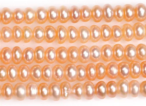 Miniatura 3 de Cuentas de perlas cultivadas de agua dulce para hacer joyas, piedras preciosas naturales de 0.156 x 0.236 pulgadas, grado AA, rosa, Rondelle Heishi