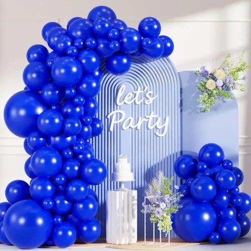 Kit de arco de guirnalda de globos azul rey de 99 piezas, globos de látex de 18/12/10/5 pulgadas, color azul marino para cumpleaños, bodas, Azul real