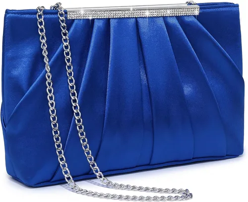Miniatura 7 de Dasein - Bolsos de mano elegantes con pliegues para mujer, bolsos formales de noche con diamantes de imitación para bodas, fiestas, graduaciones