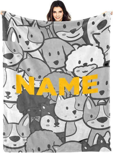 Miniatura 9 de Manta personalizada divertida para amantes de los gatos, manta con nombre personalizado con bonito regalo de gato para personas que aman a