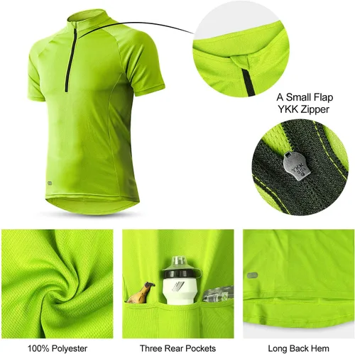Miniatura 13 de INBIKE Maillots de ciclismo para hombre que absorbe la humedad, manga corta, secado rápido, camiseta de ciclismo de manga larga transpirable