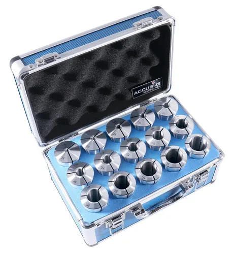 Miniatura 2 de Accusize Industrial Tools 15 pinzas redondas de precisión 5C endurecidas y molidas, 0200-0571 de 1/8-1" por 16th