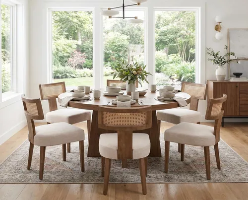 Miniatura 24 de RIVOVA Juego de 4 sillas de comedor modernas de mediados de siglo, tapizadas de piel sintética, sillas Parson modernas sin brazos de cocina, sillas