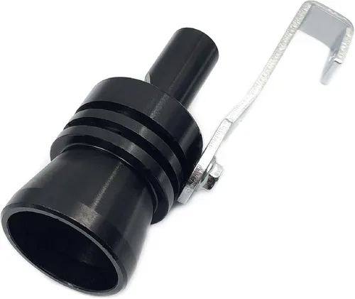Miniatura 2 de DEVMO Silenciador de escape universal de aleación de aluminio de tamaño XL, silenciador de tubo de escape de sonido turbo para coche (XL-negro)