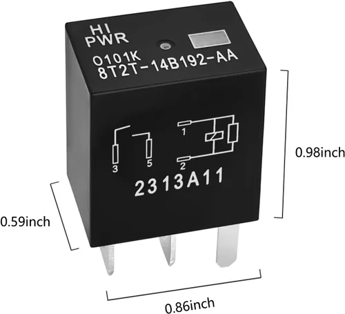 Miniatura 2 de Relé automotriz 8T2T-14B192-AA, 12 V CC de 4 pines, 2 unidades, repuesto OEM confiable, compatible con vehículos Ford seleccionados