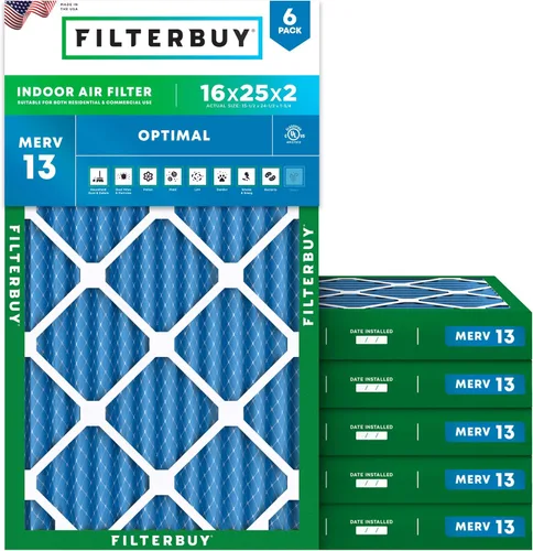 Miniatura 34 de Filterbuy Filtro de aire MERV 13 de 8 x 14 x 1 pulgadas para defensa óptima contra el humo y la alergia (paquete de 6), repuesto de filtros