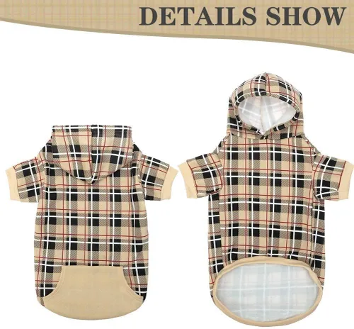 Miniatura 5 de EXPAWLORER - Sudadera con capucha para perro, estilo británico, suave y cálido con agujero para la correa, para clima frío, abrigo de invierno