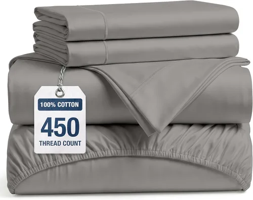 Miniatura 14 de LANE LINEN - Sábanas tamaño Split King para cama ajustable, 450 hilos, 100% algodón, 2 sábanas bajeras individuales XL, con bolsillo profundo