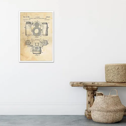 Miniatura 7 de Lienzo con estampado de patente para cámara, arte de pared, póster de dibujo de patente vintage, clásico, fresco, entusiastas de la fotografía