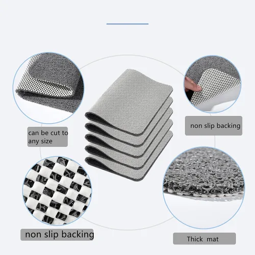 Miniatura 4 de Alfombrilla de ducha antideslizante de PVC para ducha interior, baño (15.7 x 23.6 in, gris)