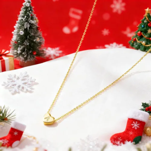 Miniatura 5 de Turandoss Collar con inicial de corazón para mujeres y niñas, delicado chapado en oro de 14 quilates, dije de corazón con letra A-Z, collar