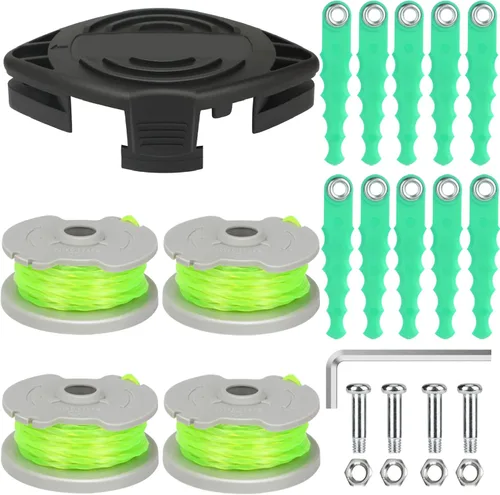WA0014 - Línea de recortadora de repuesto de 20 pies y 0.080 pulgadas, cabezal de cuchillas compatible con Worx WG168 WG184 WG190 WG191 Weed Eater -