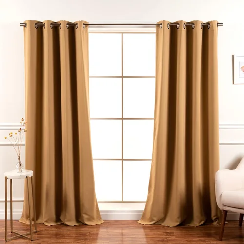 Miniatura 25 de Best Home Fashion Cortinas Opacas 2 Paneles - Tratamiento de Ventana con Aislamiento Térmico Premium Cortinas Opacas para Dormitorio - Parte Castaño