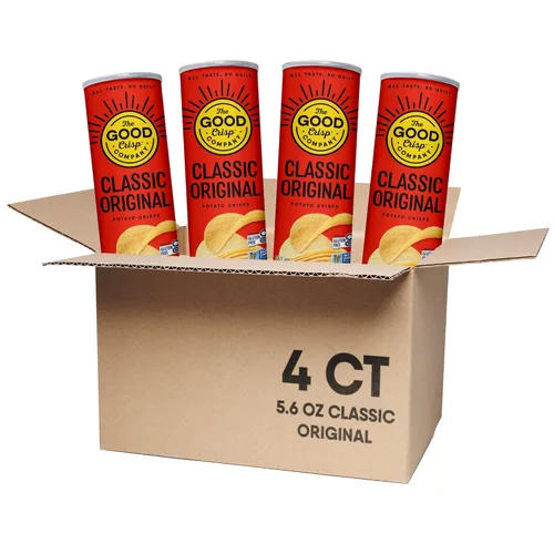 Miniatura 27 de The Good Crisp Company, Cheddar blanco envejecido, papas fritas sin gluten (recipientes de 5.6 onzas, paquete de 8), sin OMG, apto para alérgenos