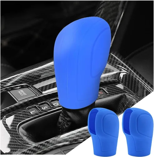 Miniatura 12 de zipelo Paquete de 2 fundas antideslizantes para pomos de palanca de cambios de automóvil, funda de silicona cómoda para palanca de cambios de freno