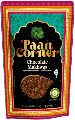 Paan Corner Chocolate Mukhwas, ambientador de boca indio, 4.23 onzas, vegano