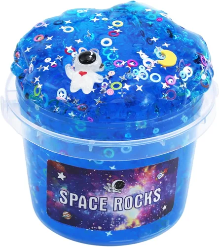 Miniatura 8 de Encantador limo azul crujiente con cuentas de pecera, súper suave y antiadherente, ideal para regalos de cumpleaños para niñas y niños, regalos de 1