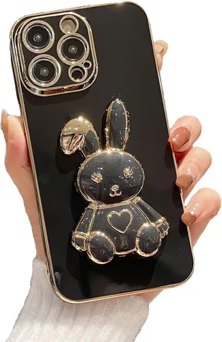 Miniatura 19 de Estuche con soporte de conejo de corazón para Xiaomi Redmi Note 10S, galvanizado suave TPU protector delgado a prueba de golpes con lindo conejito