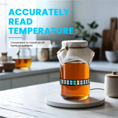 Miniatura 3 de Tira de termómetro horizontal adhesiva, pantalla digital de temperatura para fermentación, elaboración de cerveza, vino, cerveza, kombucha