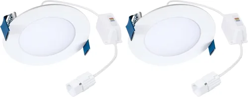 Miniatura 17 de HALO Quicklink - Luz LED de oblea empotrable ultrafina de 4 pulgadas para techo y ducha, paquete de 6 unidades, 605 lúmenes, 5 temperaturas