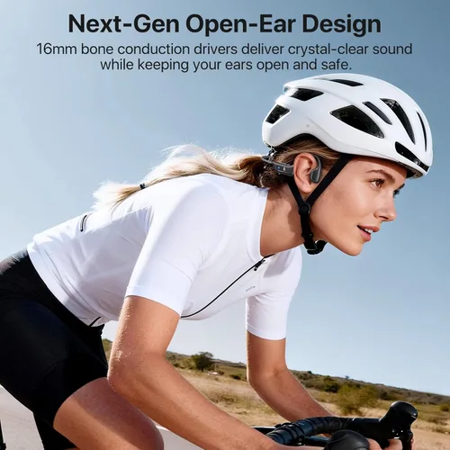 Miniatura 9 de Auriculares de conducción ósea, auriculares inalámbricos Bluetooth 5.4 de oído abierto, tiempo de reproducción de 10 horas, auriculares deportivos