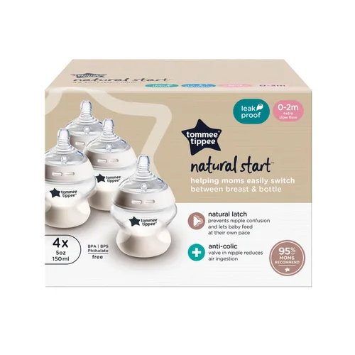 Miniatura 8 de Tommee Tippee Natural Start - Biberones anticólicos de 5 onzas sin BPA para bebés, 0+ meses, tetina de flujo lento similar al pecho, Paquete
