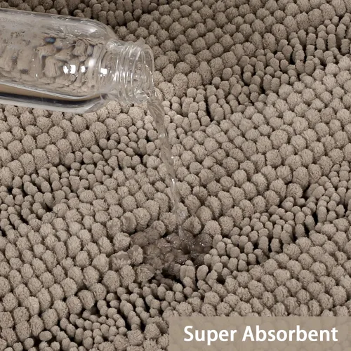 Miniatura 5 de Turquoize Alfombras de Baño Chenille Peludas Alfombra de Baño Antideslizante Gruesas Alfombras de Baño Peludas para Baño Chenille Juego de Alfombra