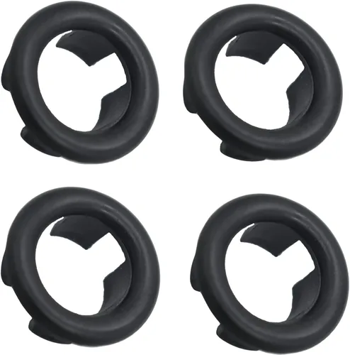Paquete de 4 cubiertas de anillo de desbordamiento para fregadero de baño de cocina, agujero de fregadero de baño, tapa de drenaje redonda para Negro