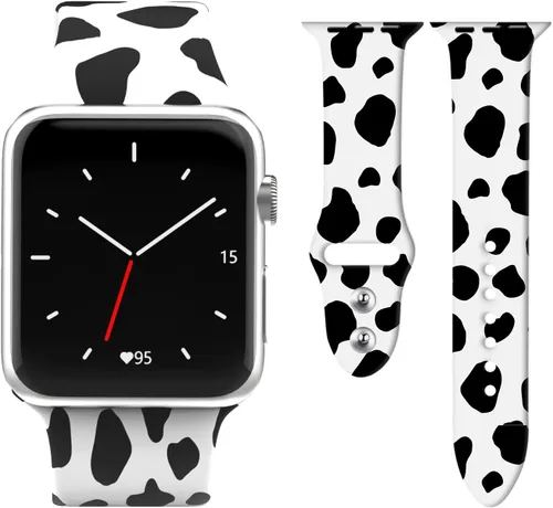 Miniatura 10 de Correas de silicona con estampado animal compatible con Apple Watch de 1.496 in 1.575 in 1.614 in 1.654 in 1.732 in 1.772 in 1.929 in para iWatch