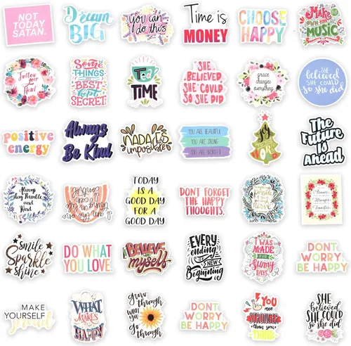 Miniatura 5 de 100 calcomanías inspiradoras con citas, calcomanías motivacionales de recompensa para adultos, adolescentes, estudiantes, calcomanías inspiradoras