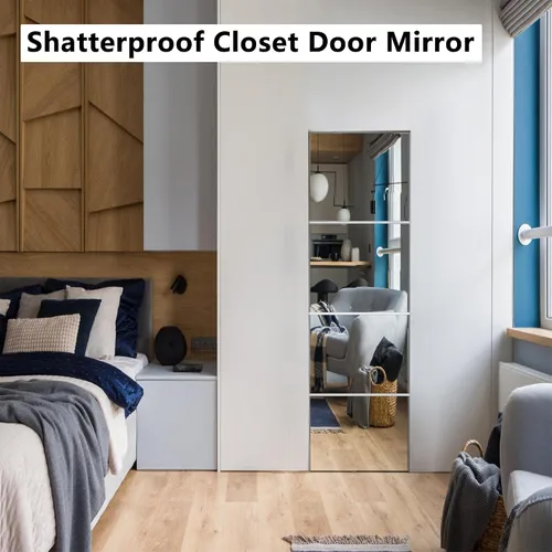 Miniatura 6 de Espejo de Puerta Irrompible de Cuerpo Completo, Espejo de Cuerpo Completo para Niños, Paquete de 4 de 16 x 16 pulgadas, Espejos Largos de Plexiglás