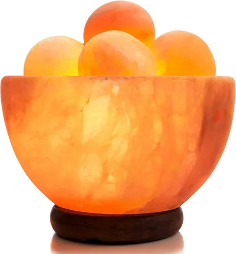 Miniatura 9 de UMAID Lámpara de sal del Himalaya rectangular, lámpara de roca rosa natural sobre base de madera moderna con bombilla nocturna y cable regulable