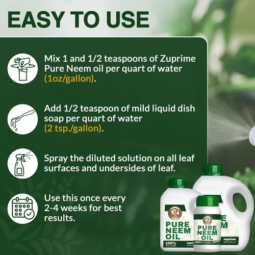 Miniatura 4 de Aceite de Neem Puro de Nani's para Plantas Concentrado - Diluir para Usar como Spray de Aceite de Neem Orgánico para Plantas, Uso Exterior e