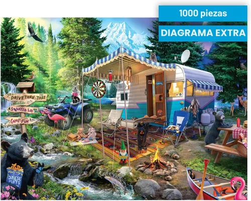 Miniatura 6 de Buffalo Games Jeff Haynie - Mountain Retreat - Rompecabezas de 1000 piezas, grande, multicolor, rectangular, piezas cortadas con precisión, póster a